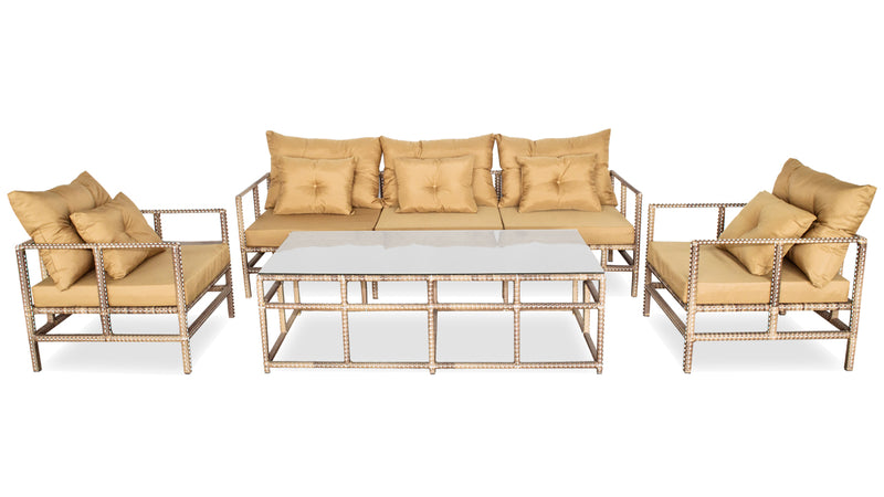 ESR7191 Two-tone Rattan Lounging Set 5 Seater for Outdoor